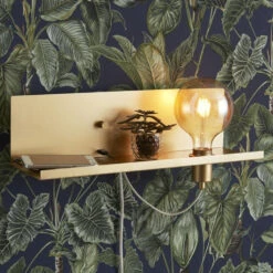 Hylde Med Lampeholder, Lysdæmper Og USB -SmartaSaker butik 13405 3