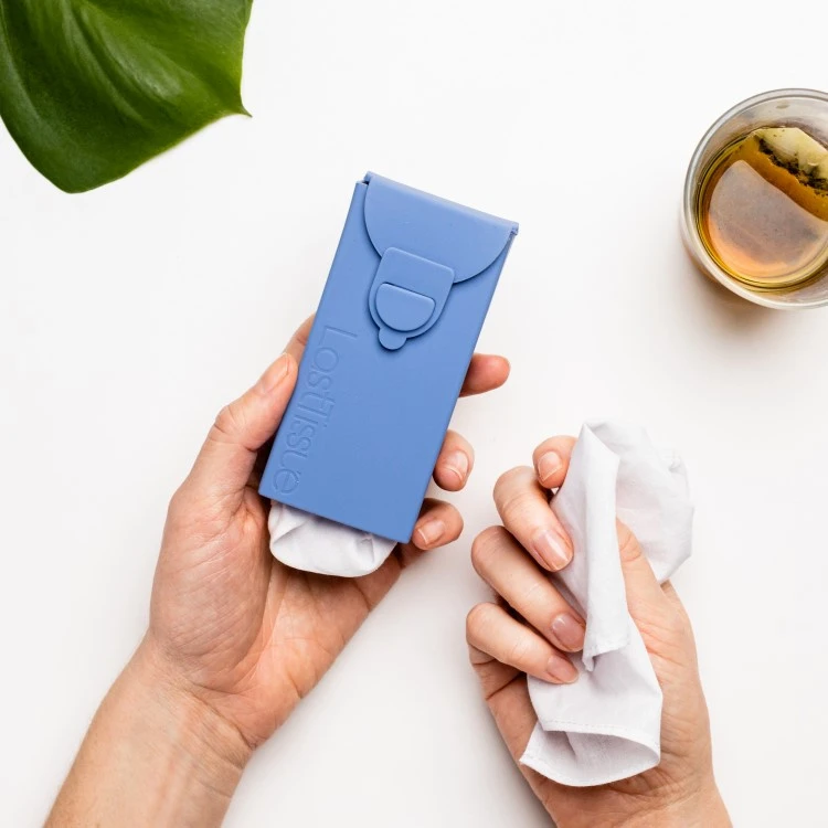 Lommetørklædeholder Med Bomuldslommetørklæder 1 Lommetørklædeholder Med Bomuldslommetørklæder