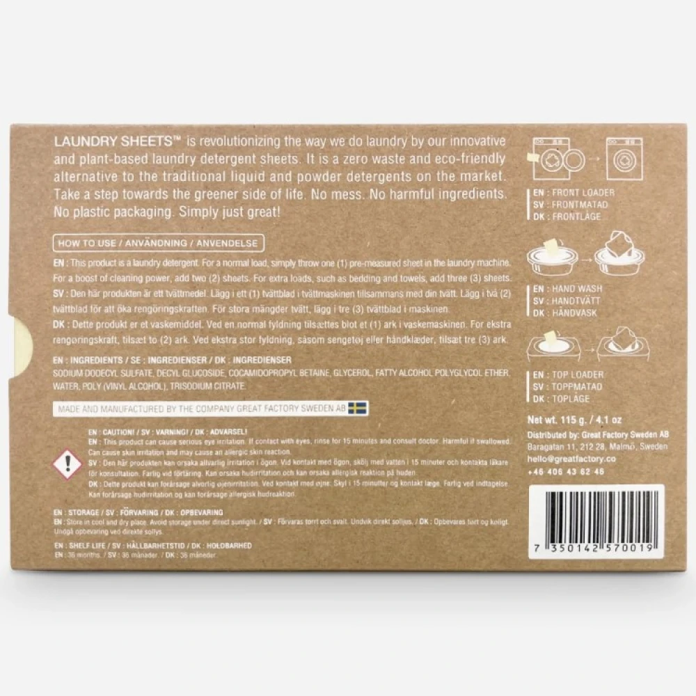 Vaskemiddel-ark Laundry Sheet 10 Vaskemiddel-ark Laundry Sheet - Billede 10